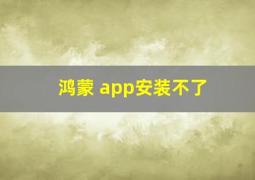 鸿蒙 app安装不了